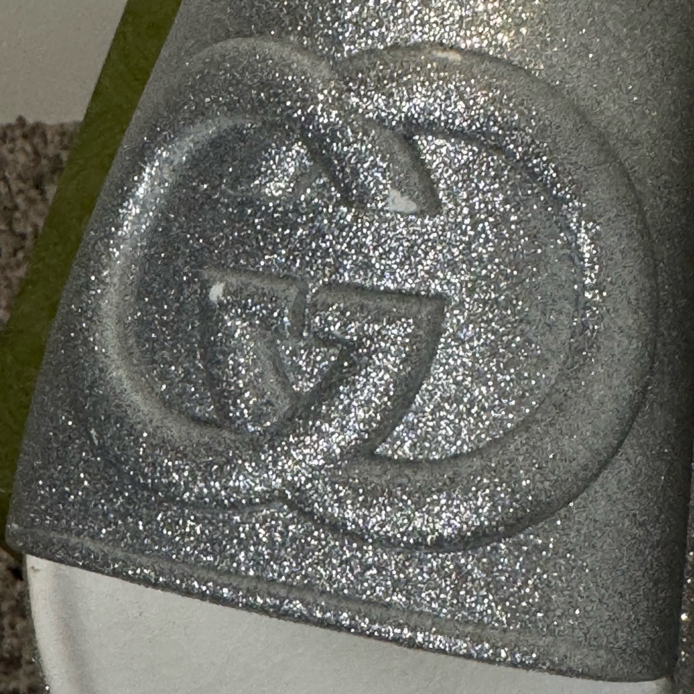 Gucci Silver Interlocking G Platform Slides - image 6